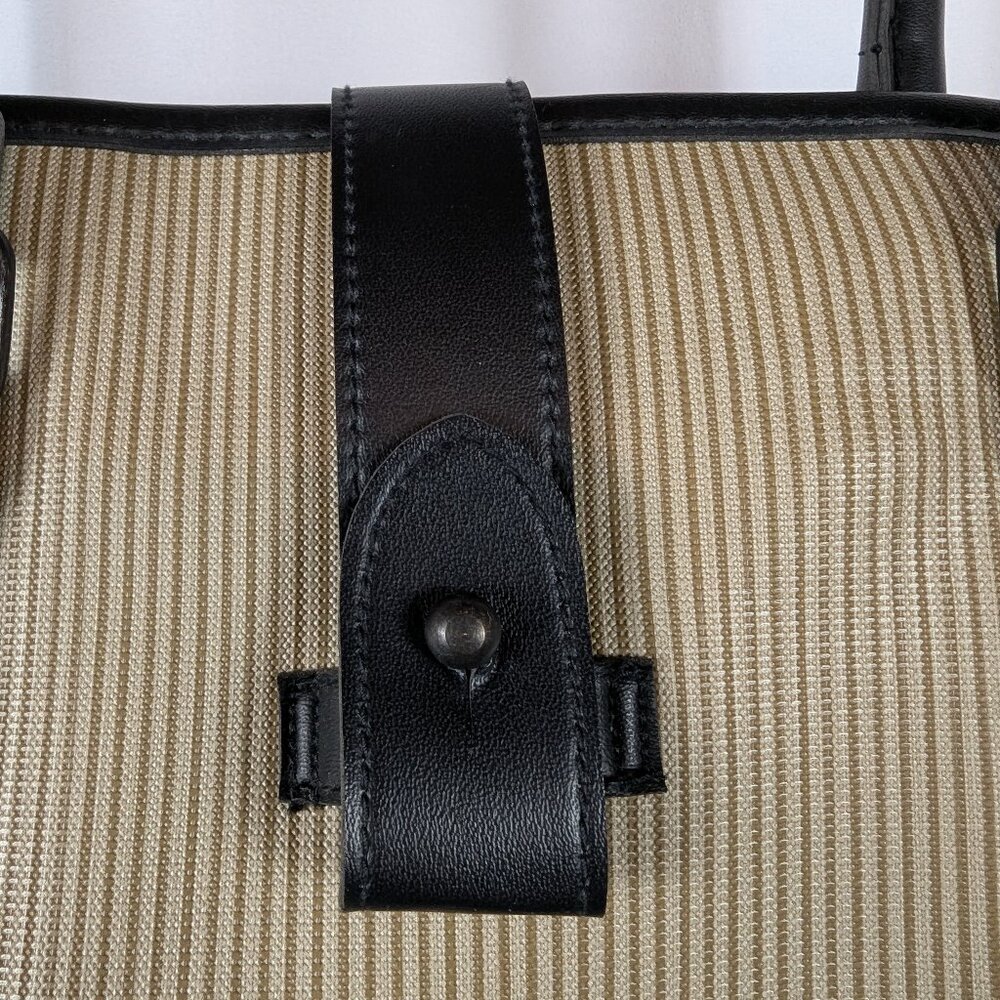 Fendi Roma Vintage Tote Bag Coated Canvas Leather Perfume Lined Black Tan - Picture 5 of 13